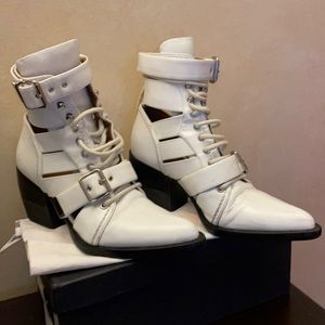 Chloe Leather Lace Up Rylee Buckle boots